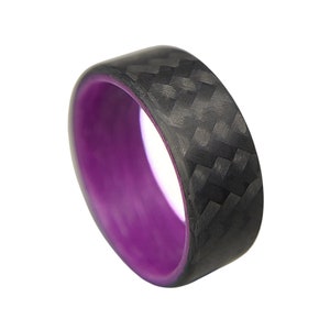 Carbon Fiber Twill Purple Glow Ring