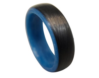 Carbon Fiber Blue Glow Ring