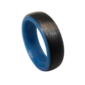 Carbon Fiber Blue Glow Ring