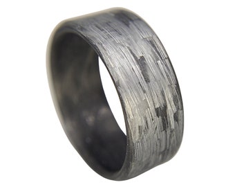 Texalium Silver ring with Black Carbon inside