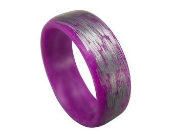 Men's or Women's Texalium Purple Glow Ring - Handcrafted - Glowing Interior and Exterior - Custom Band widths