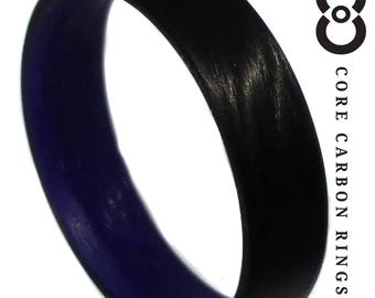 Carbon Fiber Unidirectional ring with purple inside