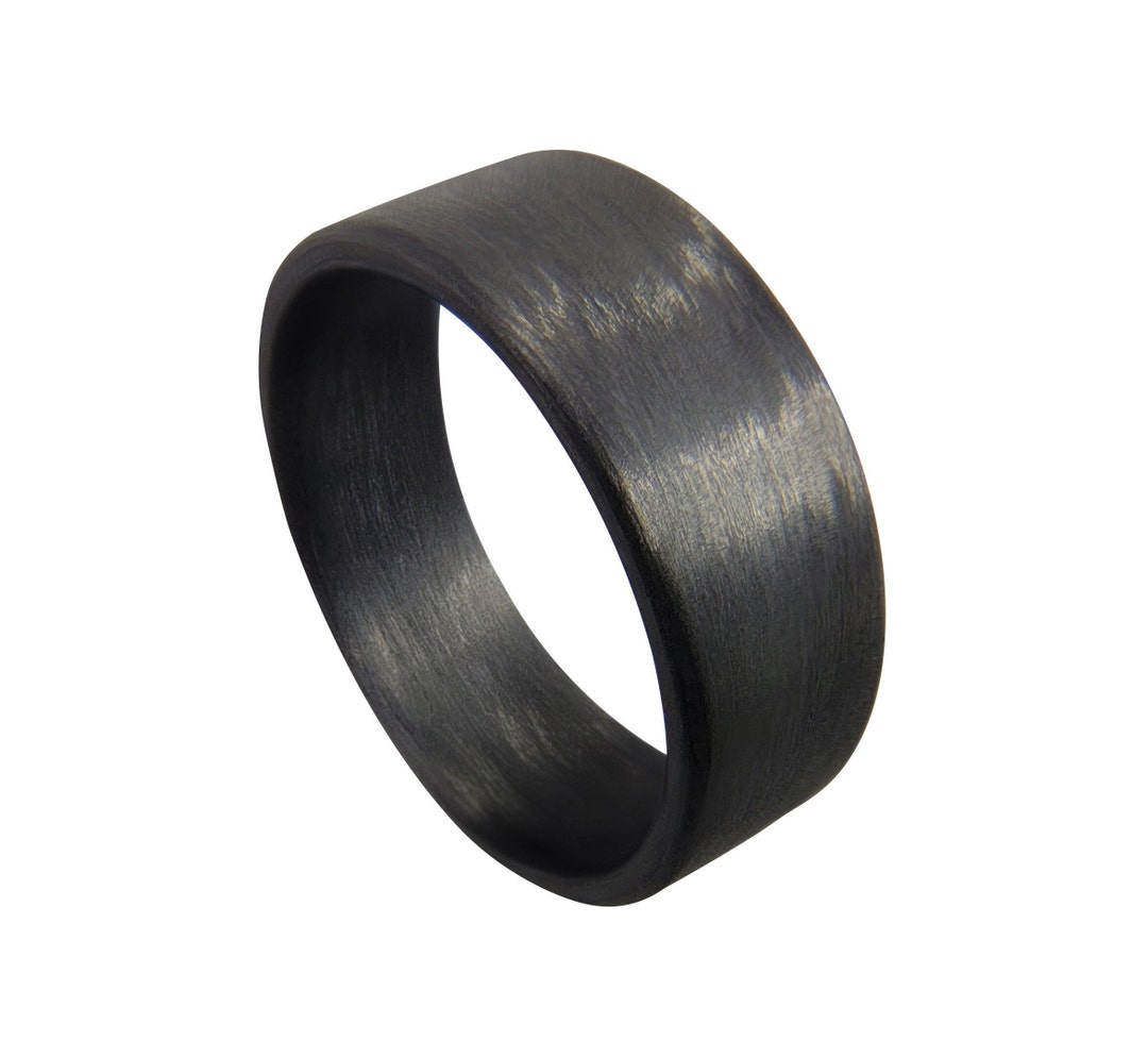 Black carbon wedding rings best sale