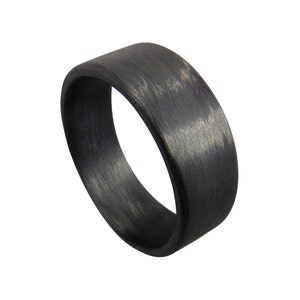 Carbon Fiber Unidirectional Black Wedding Ring image 1