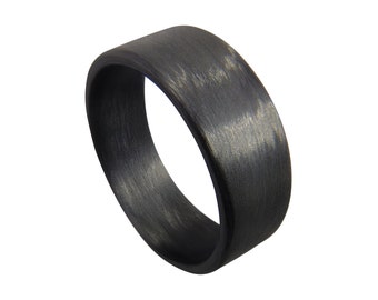 Anillo de bodas negro unidireccional de fibra de carbono