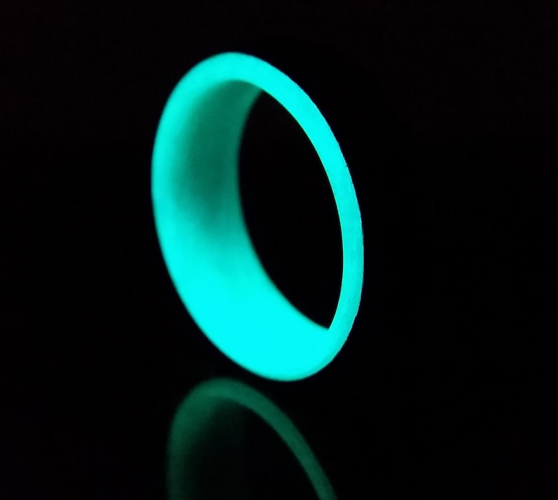 Carbon Fiber Glow Ringteal Etsy