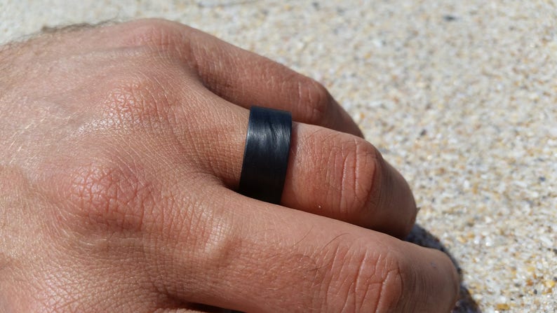 Carbon Fiber Unidirectional Black Wedding Ring image 6