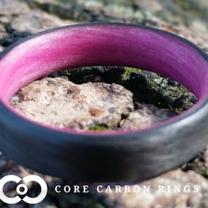 Carbon Fiber Unidirectional Ring with Pink inside