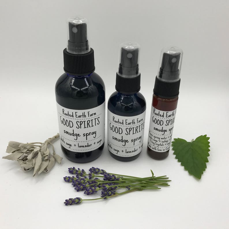 Sage Spray Good Spirits Spray Sage Smudge Spray Crystal Etsy