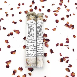 Rose Bath Soak, Epsom Salts, Bath Salts, Mother&#39;s Day Gift, Gifts for her, Vegan Bath Salts, Herbal Bath Salts, Organic Bath Salts