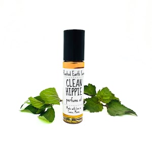 Clean Hippie Perfume Oil, Patchouli Peppermint Perfume, Natural Essential Oil Cologne, Handcrafted Perfume