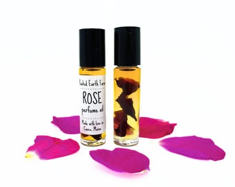 Rose Perfume Oil, Natural Rose Perfume, Organic Perfume, Vegan Perfume, Essential Oils, Roll On Perfume