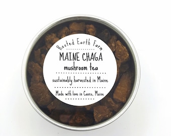 Chaga Tea, Maine Chaga Mushroom Tea, Inonotus obliquus, Chaga Chunks, Chaga Tea Chunks, Organic Chaga, Wild Chaga