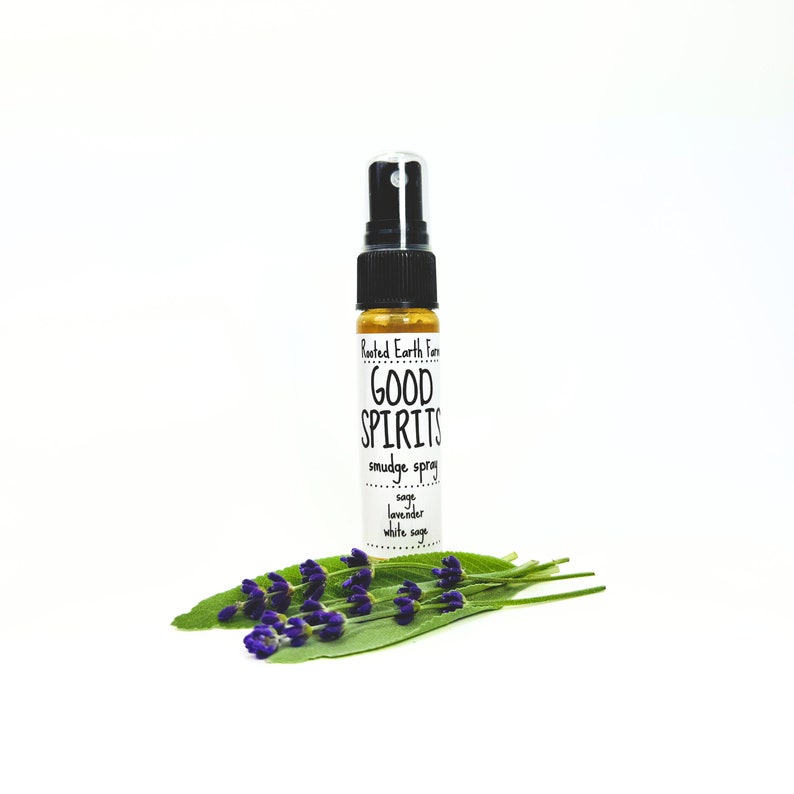 Sage Spray, Good Spirits Spray, Sage Smudge Spray, Crystal Infused Smudge, Smokeless Smudge, White Sage Smudge, White Sage Spray, Room Spray image 2