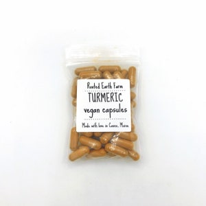 Vegan Turmeric Capsules, Organic Turmeric Pills, Herbal Capsules, Organic Turmeric, Turmeric Root, Turmeric Pills