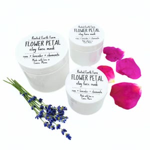 Flower Petal Clay Face Mask, Plant Based Facial Mask