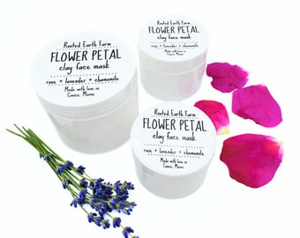 Flower Petal Clay Face Mask, Plant Based Facial Mask