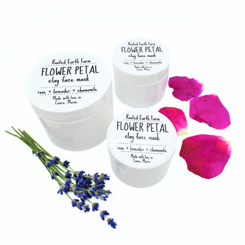 Flower Petal Clay Face Mask, Plant Based Facial Mask