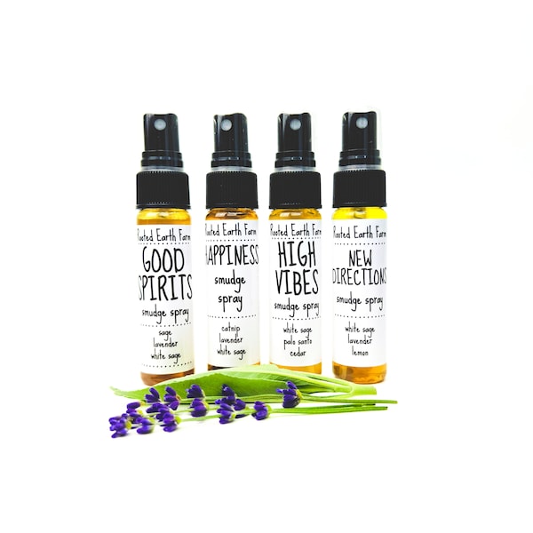 Smudge Kit, Smudge Spray Set, Smudging Spray, Sage Spray, Liquid Smudge, White Sage Spray, Crystal Infused, Gift Set