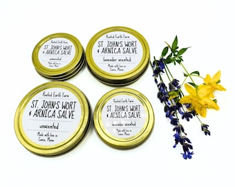 Arnica and St John's Wort Salve, Arnica Cream, St John's Wort Lotion, Herbal Salve, Arnica Infused, Lavender or Unscented