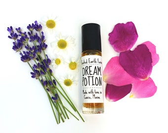 Dream Potion, Relax Aromatherapy, Dream Serum, Relaxation Gift, Lavender Perfume, Rose Roll On, Chamomile