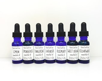 Essential Oils, 7 Scent Options, 1/2 oz, 0.5 oz, 100% Pure, Lavender, Cedarwood, Lemon, Lemongrass, Tangerine, Rosemary, Sweet Orange