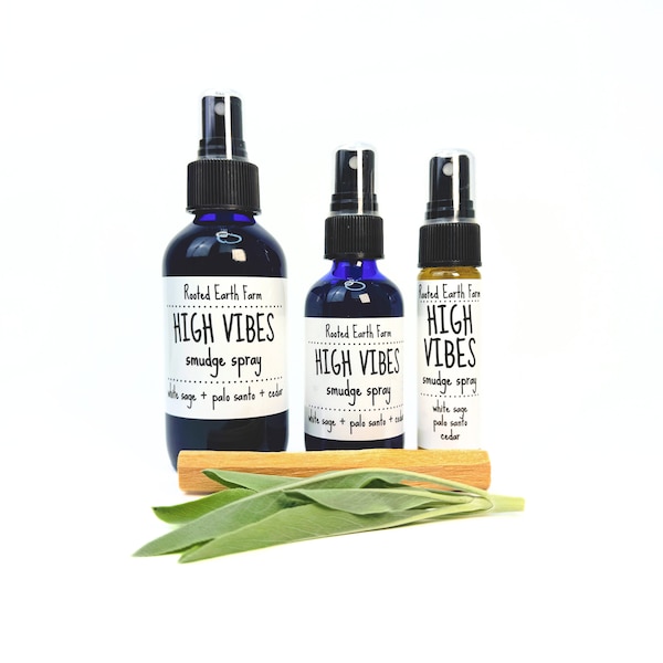 Palo Santo, Smudge Spray, High Vibes Smudge Spray, Liquid Smudge, Air Freshener, Sage Mist, Smudging Spray, White Sage Spray, Cedar Smudge