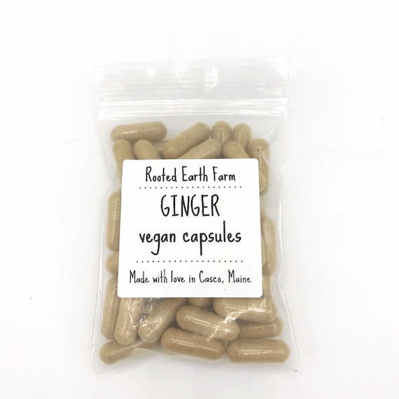 Organic Ginger Vegan Capsules Motion Sickness Nausea Remedy Etsy