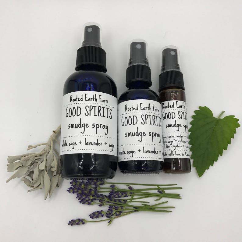 Sage Spray Good Spirits Spray Sage Smudge Spray Crystal Etsy
