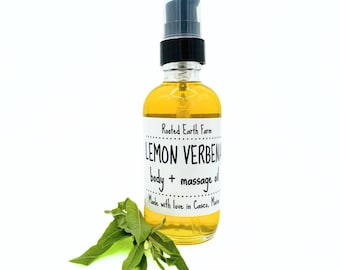Lemon Verbena Body and Massage Oil, Herbal Infused Oil, Natural Moisturizing Skin Care