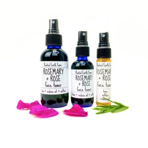 Rose Toner, Rosemary Toner, Rose Water Toner, Natural Face Toner, Rose Facial Toner image 1