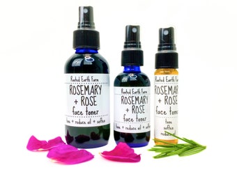 Rose Toner, Rosemary Toner, Rose Water Toner, Natural Face Toner, Rose Facial Toner