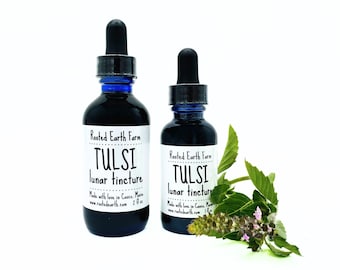 Tulsi Tincture, Organic Tulsi Extract, Holy Basil Tincture, Holy Basil Extract, Herbal Tincture, Herbal Extract