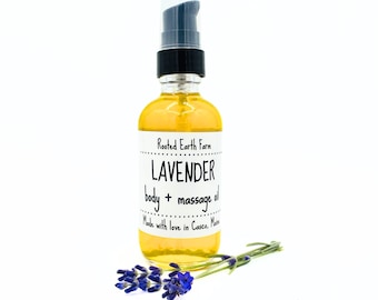 Lavender Body and Massage Oil, Lavender Infused Oil, Natural Moisturizing Skin Care