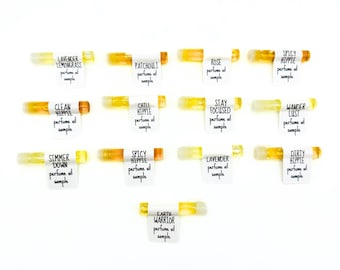Set of All 13 Perfume Samples, Natural Perfume Discovery Set, Perfume Gift, Gifts for Her