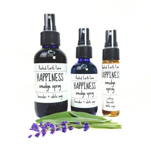 Crystal Infused Smudge Spray, Happiness Spray, Lavender Spray, Sage Spray, Liquid Smudge, Meditation Spray, Smudging Spray