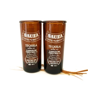 Vintage Sauza Tequila Commemorative Shot Glasses Mexico Brown Shot Glasses