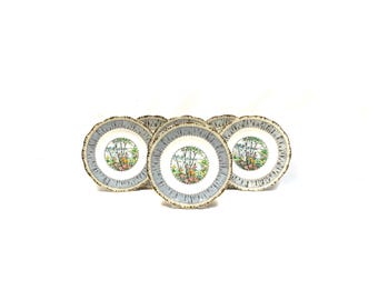 Vintage Royal Albert 'Silver Birch' Bread & Butter Plates English Bone China