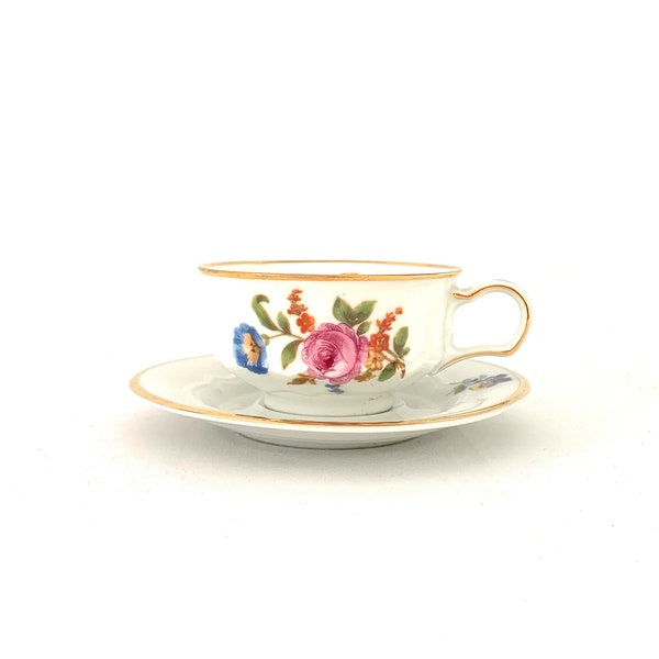 Antique Rosenthal Selb Bavaria Demitasse Teacup Floral Rose