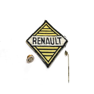 Antique Renault Embroidered Sew on Patch 1930's: Stick Pin & Salesman's Lapel Pin France Automotive Car