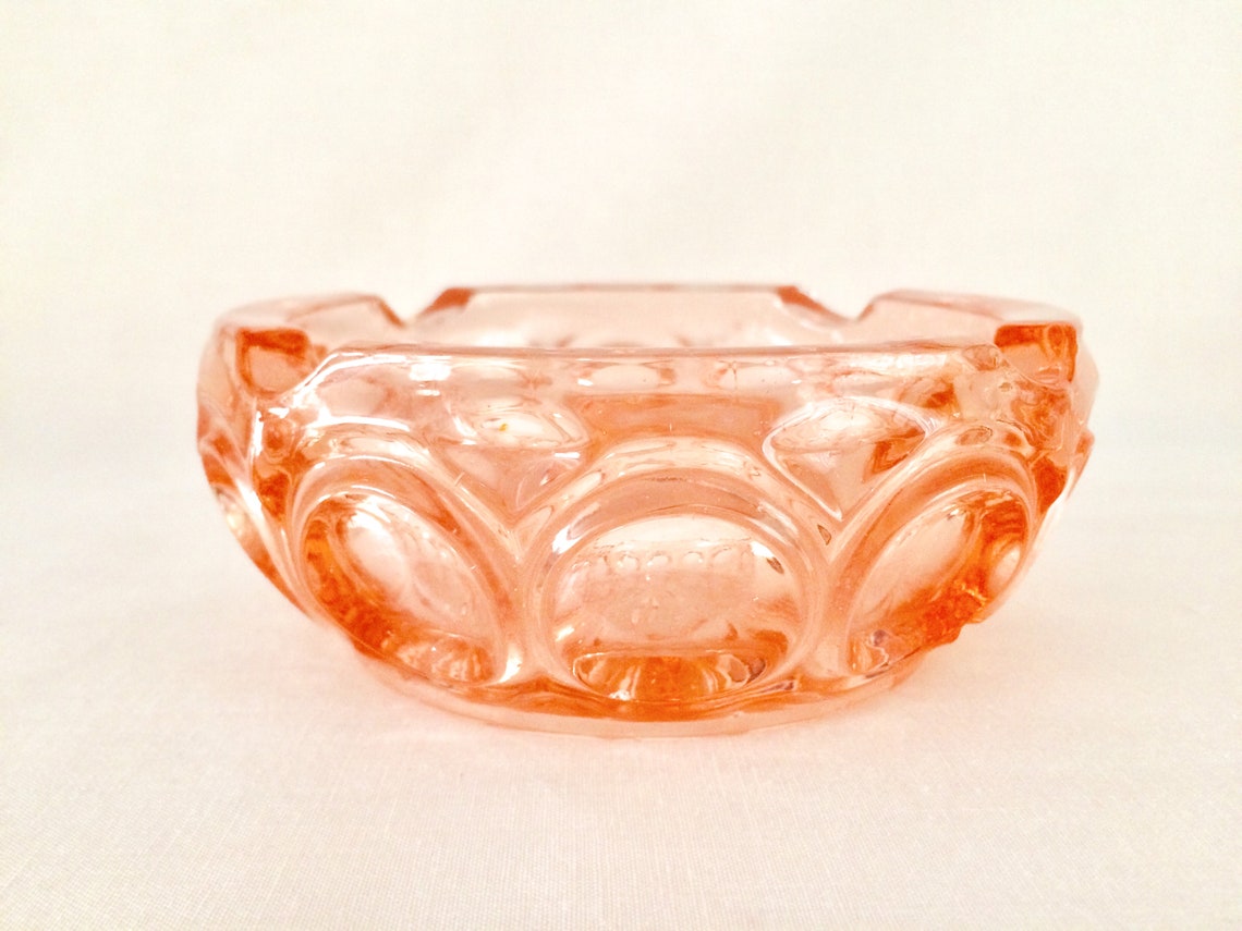 PINK DEPRESSION GLASS Ashtray Heisey Whirlpool Pink Etsy
