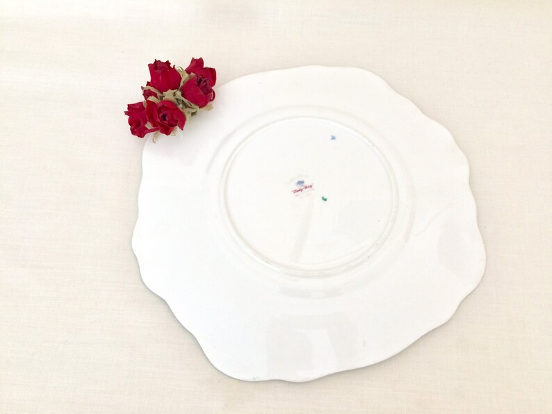 ROYAL ALBERT LADY Gay Chintz Cake Plate wGreen Edge