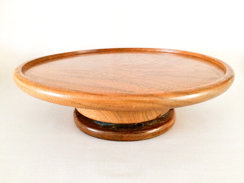 VINTAGE SOLID WOOD Lazy Susan Turntable Etsy