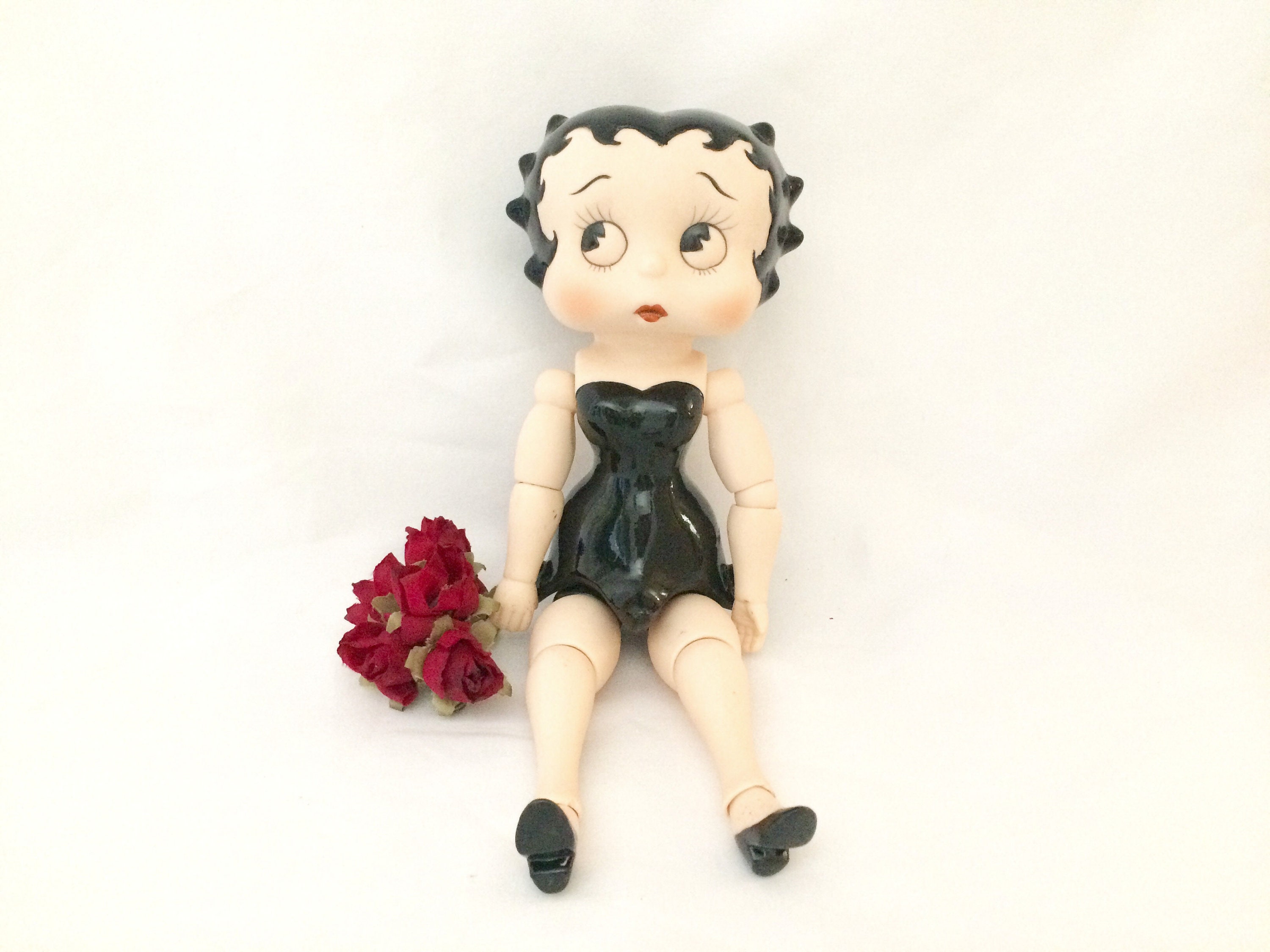 Vintage Betty Boop Jointed Porcelain Doll Black Dress - 1982 Vintage Betty Boop Jointed Porcelain Doll Black Dress - 1982