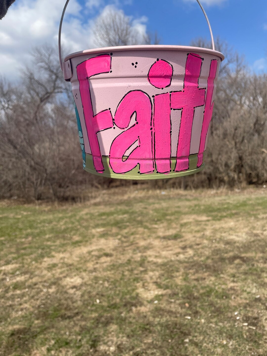 2.5 Qt Galvanized Easter Bucket W/bunny Etsy