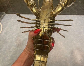 super sized brass lobster 40 cm  x 23  cm