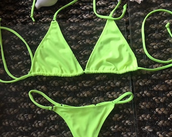 Neon yellow gstring bikinis