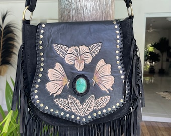 butterfly leather  bag