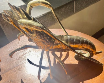 GIant prawn  brass  34 cm  x 14 cm