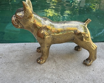 Brass French Bulldog Statue (16cm x 12cm)